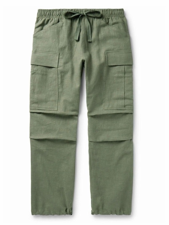 Cherry LA Other - Cherry LA Baja Wide Leg Linen Drawstring Cargo Pants Green